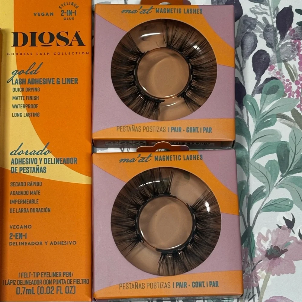 Diosa Magnetic Lashes & Gold Liner/Adhesive bundle Of 4 Items